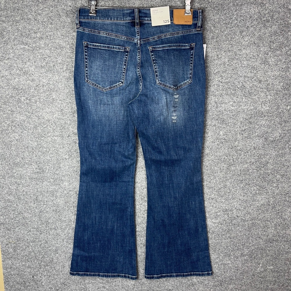 NEW AEROPOSTALE High Rise‎ Flare Jeans Medium Wash Denim Size 12S - Picture 2 of 10